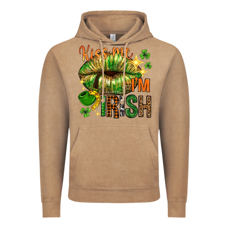 Kiss Me Im Irish With Lip Vintage Hoodie by NancyCooperArtShop | Teevron