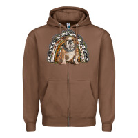 Chestnut english bulldog rainbow Zipper Hoodie - BarkalooDesign