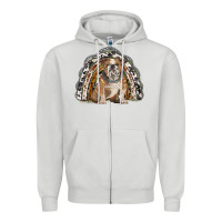 Dove Grey english bulldog rainbow Zipper Hoodie - BarkalooDesign