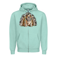 Seafoam english bulldog rainbow Zipper Hoodie - BarkalooDesign