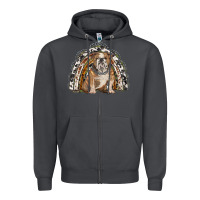 Smoke english bulldog rainbow Zipper Hoodie - BarkalooDesign