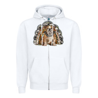 White english bulldog rainbow Zipper Hoodie - BarkalooDesign