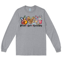 Heather Grey peace love nursing Long Sleeve Tee - MaliasSmallBusiness