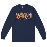Navy peace love nursing Long Sleeve Tee - MaliasSmallBusiness