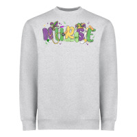 Heather Grey nurse mardi gras Heavyweight Sweatshirt - MaliasSmallBusiness