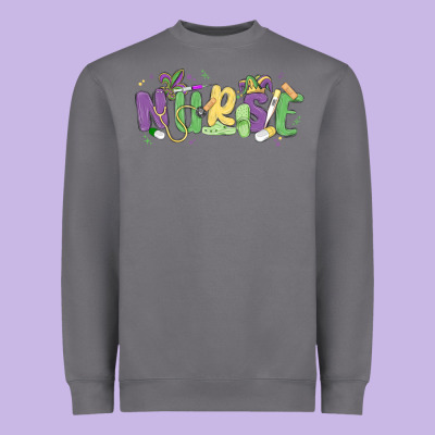 Nurse Mardi Gras Heavyweight Sweatshirt Designed By Maliassmallbusiness