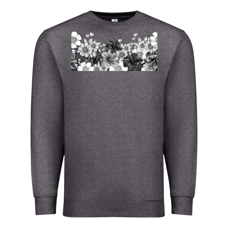 Black And White Floral Premium Sweatshirt by TumblerDesignByShophia | Teevron