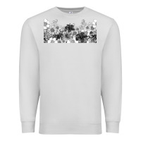 Dove Grey black and white floral Premium Sweatshirt - TumblerDesignByShophia