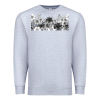 Heather Grey black and white floral Premium Sweatshirt - TumblerDesignByShophia