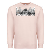 Pale Pink black and white floral Premium Sweatshirt - TumblerDesignByShophia