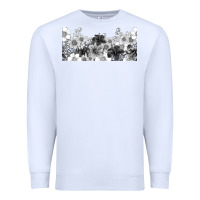 White black and white floral Premium Sweatshirt - TumblerDesignByShophia