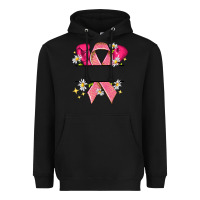 Black Personalized Breast Cancer ribbon Heavyweight Hoodie - NancyCooperArtShop