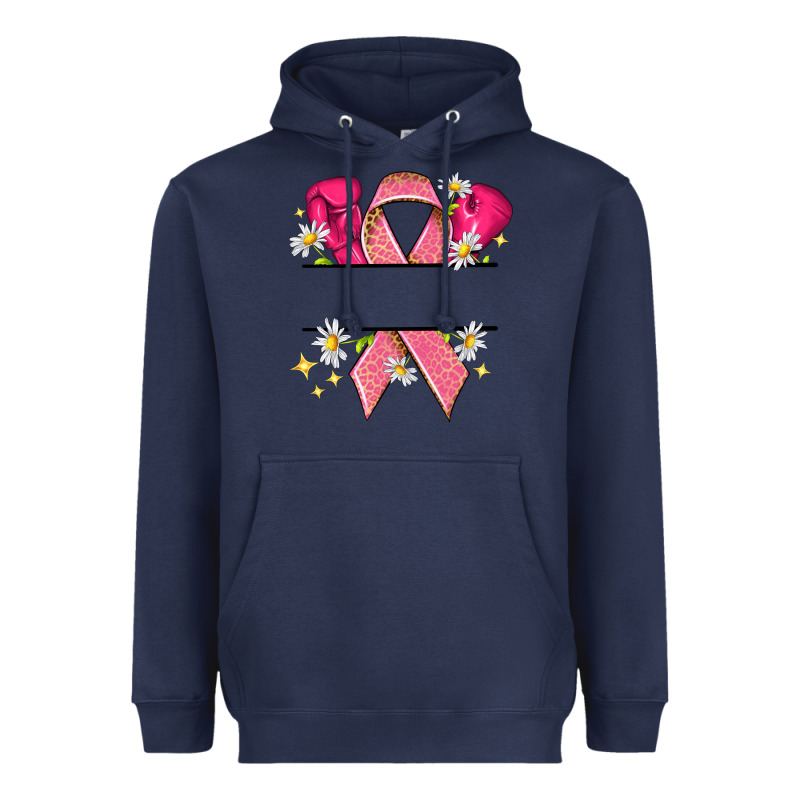 Personalized Breast Cancer Ribbon Heavyweight Hoodie by NancyCooperArtShop | Teevron