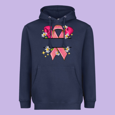 Personalized Breast Cancer Ribbon Heavyweight Hoodie Designed By Nancycooperartshop