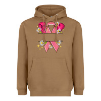 Toasted Coconut Personalized Breast Cancer ribbon Heavyweight Hoodie - NancyCooperArtShop