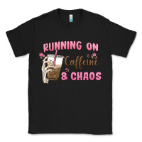 Black running on caffeine & chaos Classic Tee - MaliasSmallBusiness