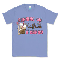 Colony Blue running on caffeine & chaos Classic Tee - MaliasSmallBusiness