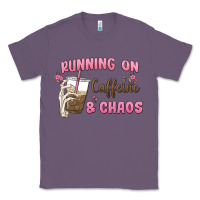 Lavender running on caffeine & chaos Classic Tee - MaliasSmallBusiness