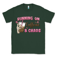 Sports Green running on caffeine & chaos Classic Tee - MaliasSmallBusiness