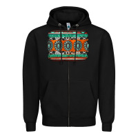 Black turquoise western background Zipper Hoodie - Jasminsmagicworld