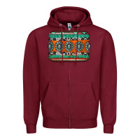 Burgundy turquoise western background Zipper Hoodie - Jasminsmagicworld