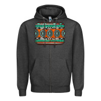 Charcoal Heather turquoise western background Zipper Hoodie - Jasminsmagicworld