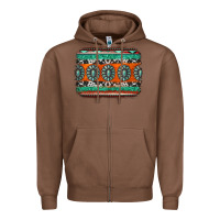 Chestnut turquoise western background Zipper Hoodie - Jasminsmagicworld