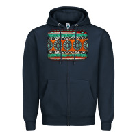 Navy turquoise western background Zipper Hoodie - Jasminsmagicworld