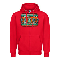 Red turquoise western background Zipper Hoodie - Jasminsmagicworld