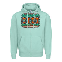 Seafoam turquoise western background Zipper Hoodie - Jasminsmagicworld