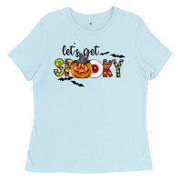 Baby Blue Let's Get Spooky Ladies Tee - CowhideDigitalArt