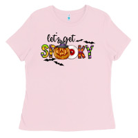 Bubblegum Pink Let's Get Spooky Ladies Tee - CowhideDigitalArt