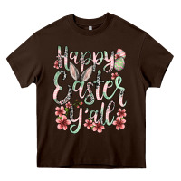 Chocolate Brown Easter Day Happy Easter y'all Heavy Core Tee - OliviaCreatesArt