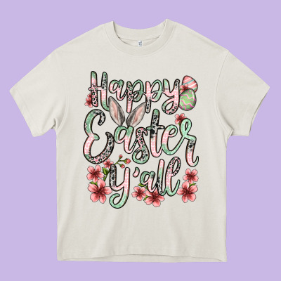 Easter Day Happy Easter Y'all Heavy Core Tee Designed By Oliviacreatesart