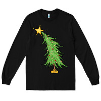 Black trendy christmas tree Long Sleeve Tee - MaliasSmallBusiness