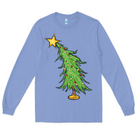 Colony Blue trendy christmas tree Long Sleeve Tee - MaliasSmallBusiness