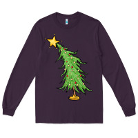 Plum trendy christmas tree Long Sleeve Tee - MaliasSmallBusiness