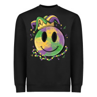 Black smiley face mardi gras Heavyweight Sweatshirt - MaliasSmallBusiness