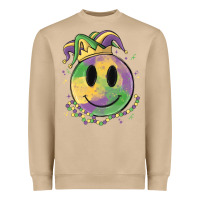 Smiley Face Mardi Gras Heavyweight Sweatshirt | Teevron