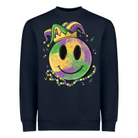 Navy smiley face mardi gras Heavyweight Sweatshirt - MaliasSmallBusiness