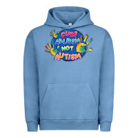 Pigment Pebble Blue Cure ableism not Autism Urban Hoodie - FaDigitalArtStudio