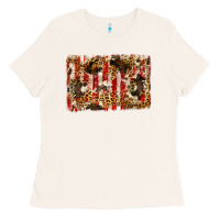 Bone america, cowhide, leopard backgraund Ladies Tee - JahusDesignShop