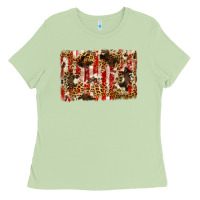 Matcha america, cowhide, leopard backgraund Ladies Tee - JahusDesignShop