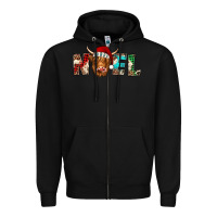 Black noel highland cow Zipper Hoodie - Jasminsmagicworld