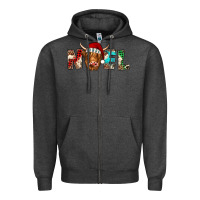 Charcoal Heather noel highland cow Zipper Hoodie - Jasminsmagicworld