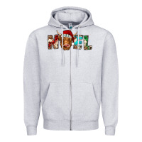 Heather Grey noel highland cow Zipper Hoodie - Jasminsmagicworld
