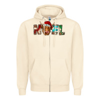 Sandshell noel highland cow Zipper Hoodie - Jasminsmagicworld