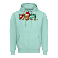 Seafoam noel highland cow Zipper Hoodie - Jasminsmagicworld
