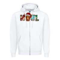 White noel highland cow Zipper Hoodie - Jasminsmagicworld