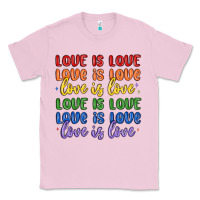 Bubblegum Pink love is love lgbtq Classic Tee - MaliasSmallBusiness